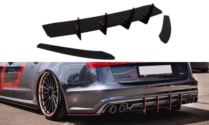 ⭐Rear Diffuser &amp; Rear Side Splitter Fit For Audi S6 C7 FL⭐