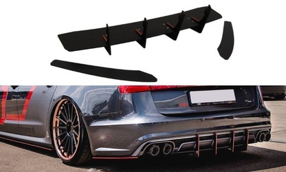 ⭐Rear Diffuser &amp; Rear Side Splitter Fit For Audi S6 C7 FL⭐