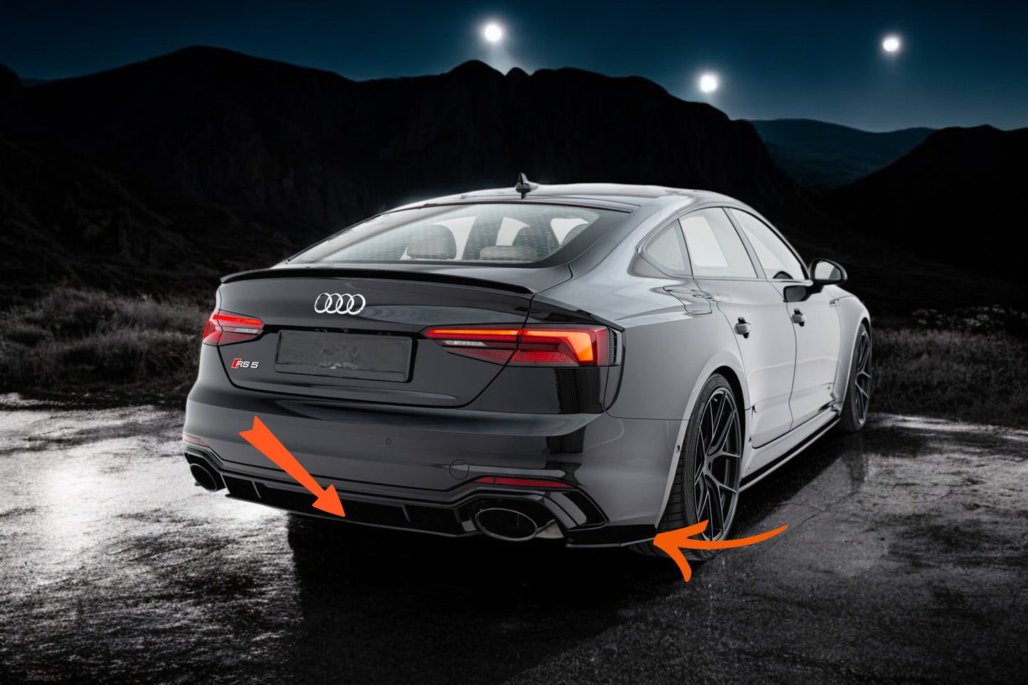 🔥Set Splitter Posteriore V.1 Adatto Per Audi RS5 Coupé / Sportback F5🔥