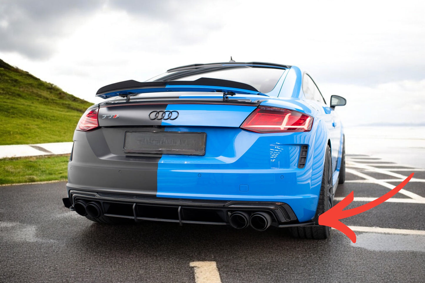 😍Splitter laterali posteriori Street Pro + flap per Audi TT S 8S Facelift😍
