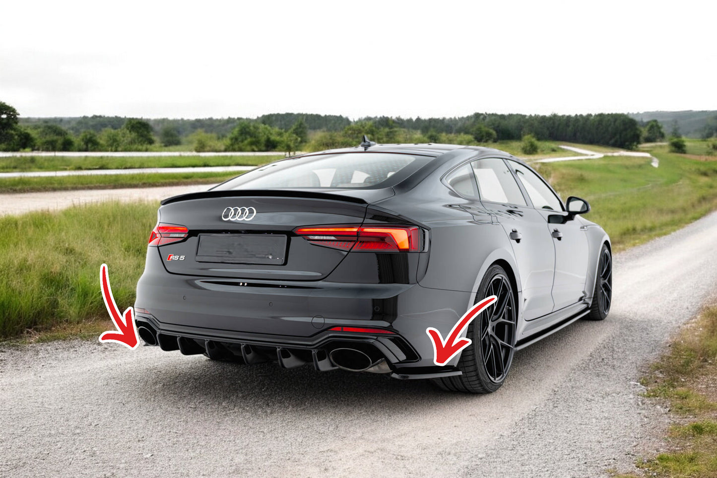 💫Splitter laterali posteriori adatto per Audi RS5 Coupe F5💫