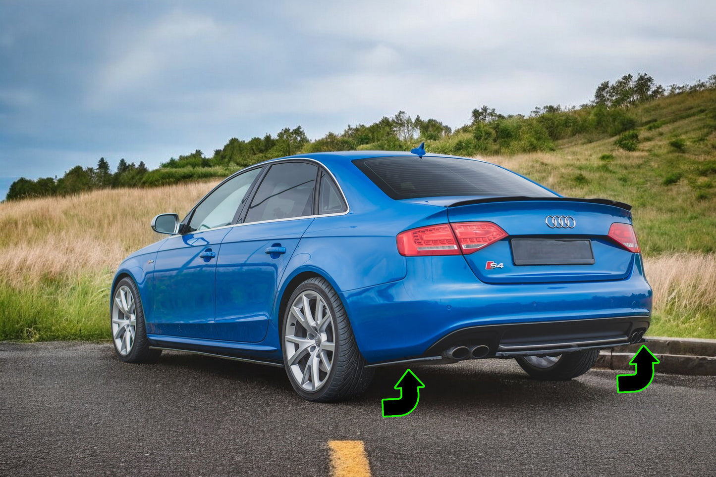 🔥Splitter laterali posteriori adatto per Audi S4 / A4 S-Line B8 Berlina🔥