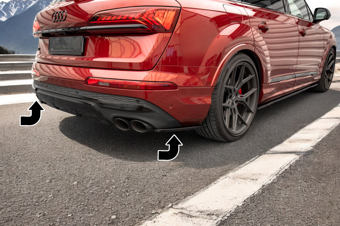 💫Rear side splitter suitable for Audi SQ7 Mk2 (4M) Facelift💫