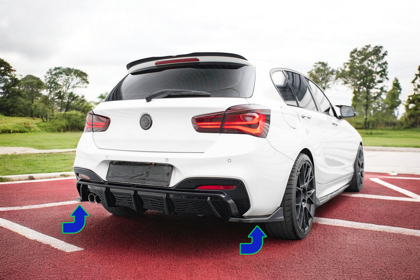 ⭐Splitter laterali posteriori (per mantovana posteriore V.3) BMW 1 M-Pack / M14⭐