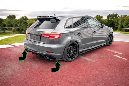 🔥Rear Side Splitter V.1 suitable for Audi S3 Sportback 8V Facelift🔥