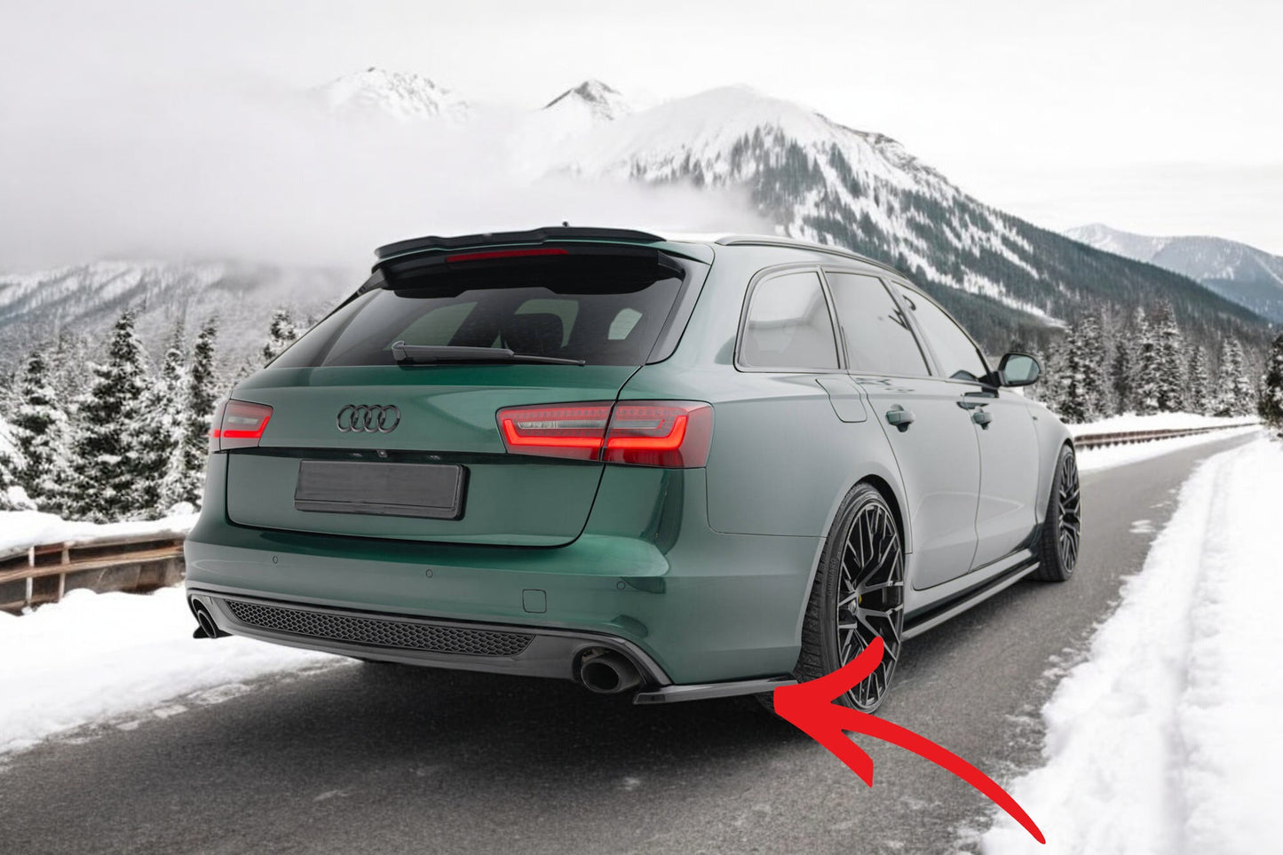🔥Splitter laterali posteriori V.2 adatto per Audi A6 S-line Avant C7🔥