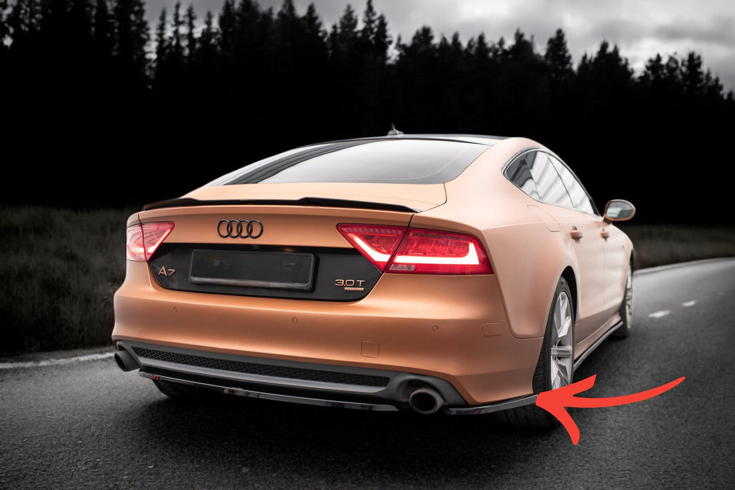 😍Rear Side Splitter V.2 Suitable For Audi A7 S-Line C7😍