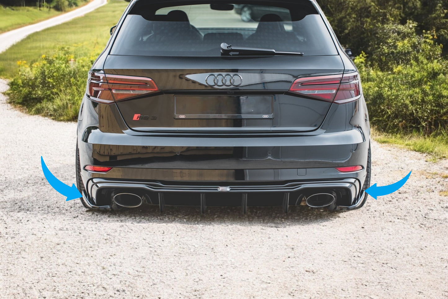 😍Splitter Laterali Posteriori V.2 Adatto Per Audi RS3 8V Sportback Facelift😍