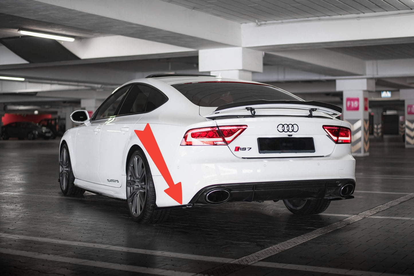 😎Splitter laterali posteriori V.2 Adatto Per Audi RS7 C7😎
