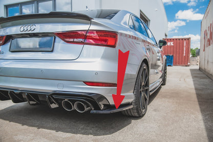 😎Splitter Laterali Posteriori V.2 Adatto PerAudi S3 Sedan 8V Facelift😎