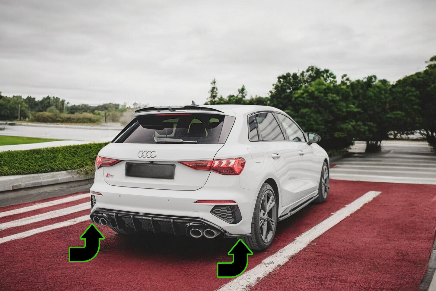 💫Splitter Laterali Posteriori V.2 adatto per Audi S3 Sportback 8Y💫