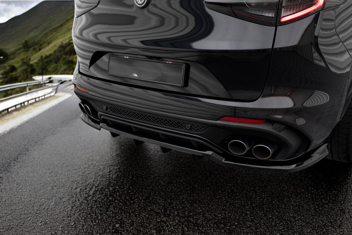 🔥Splitter posteriore (con barre verticali) Alfa Romeo Stelvio Quadrifoglio Mk🔥