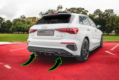 ⭐Splitter posteriore(con barre verticali)adatto per Audi A3 S-Line Sportback 8Y⭐