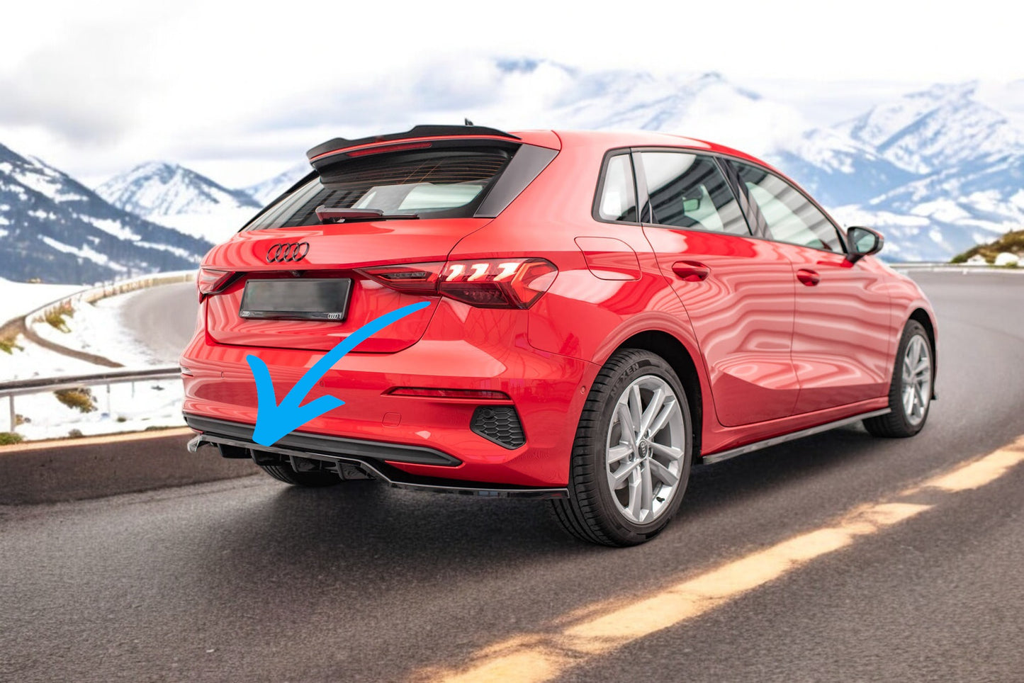 ❤️Rear splitter (with vertical bars) suitable for Audi A3 Sportback 8Y❤️