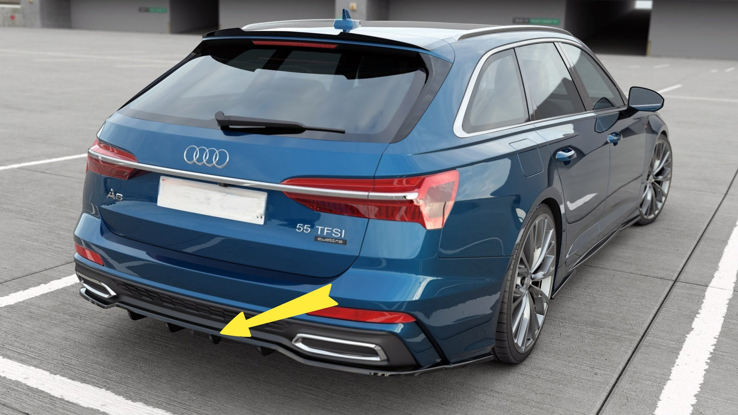 🔥Splitter posteriore (con barre verticali)Adatto Per  Audi A6 S-Line C8🔥