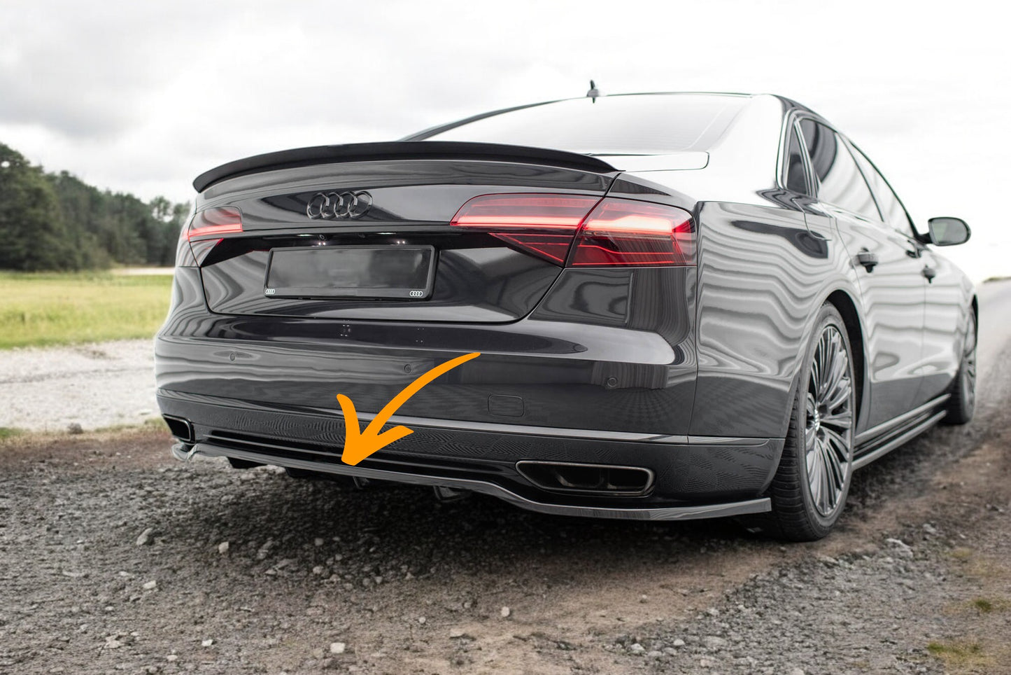 😎Splitter posteriore (con barre verticali) Adatto Per Audi A8 D4 Facelift😎