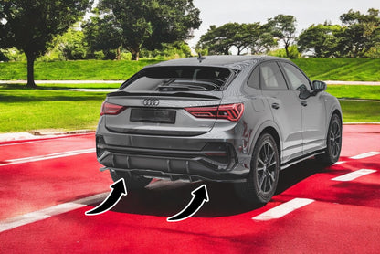 🔥Splitter posteriore (con barre verticali)adatto per Audi Q3 Sportback S-Line🔥