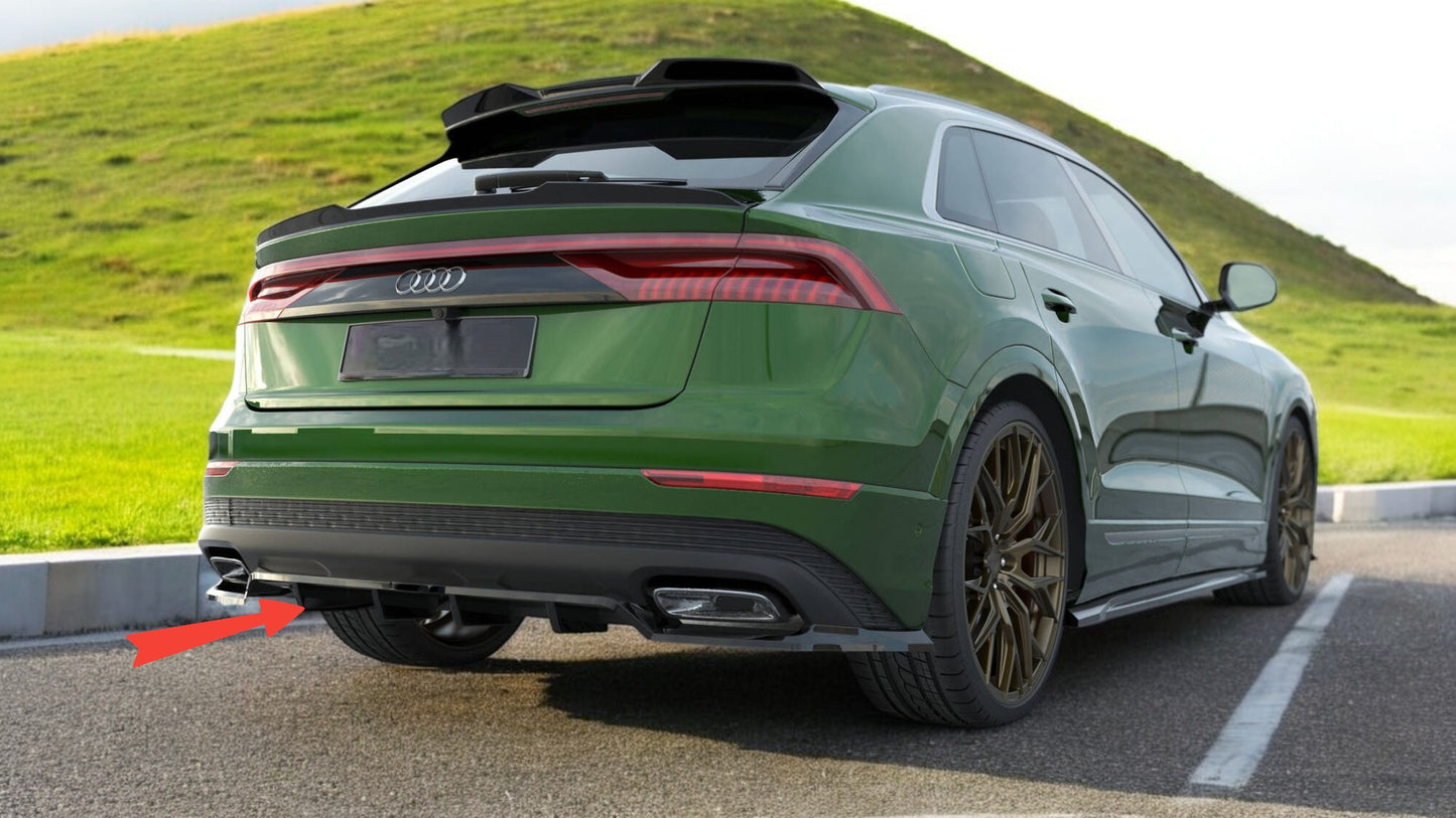 😎Splitter posteriore (con barre verticali)adatto per Audi Q8 Mk1 Facelift😎
