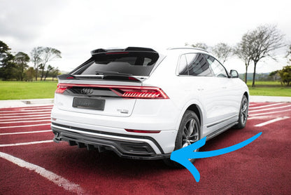😎Splitter posteriore (con barre verticali) Adatto Per Audi Q8 S-Line Mk1😎
