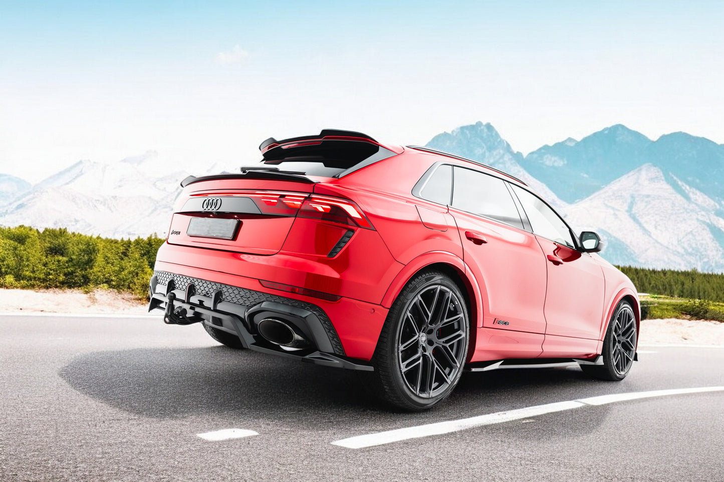 ⭐DIFFUSORE (con barre verticali) ADATTO PER Audi RSQ8 Mk1 Facelift⭐