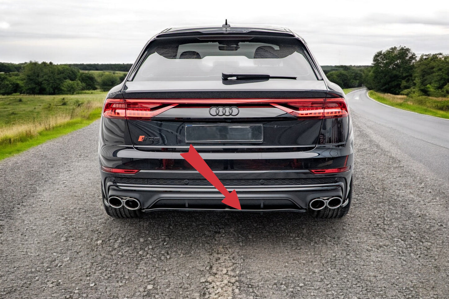 Splitter Posteriore (con barre verticali) Adatto Per Audi SQ8 Mk1