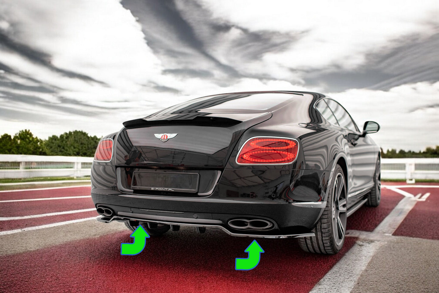 ✨Splitter posteriore (con barre verticali) Bentley Continental GT V8 S Mk2✨