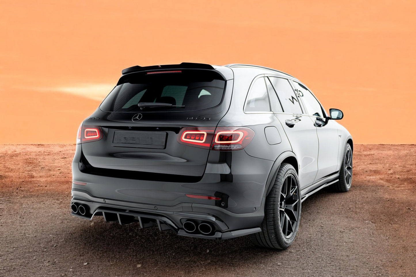 ⭐Splitter posteriore (con barre verticali) Mercedes-AMG GLC 43 SUV X253 Facelif⭐