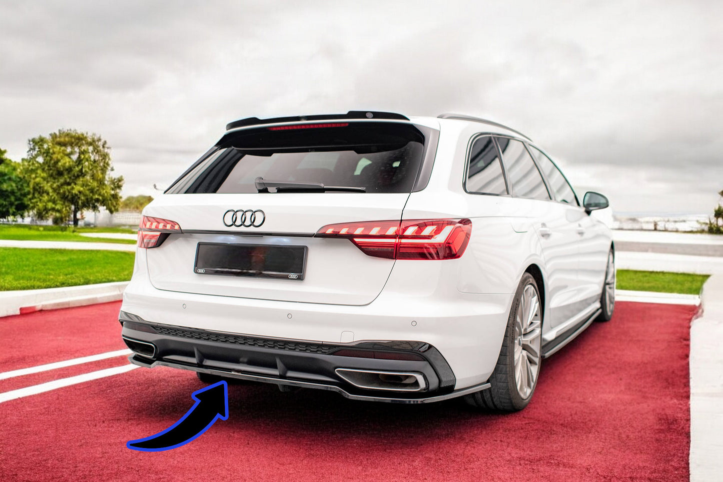 🔥Splitter posteriore (con barre verticali) V.1 Audi A4 S-Line B9 Facelift🔥