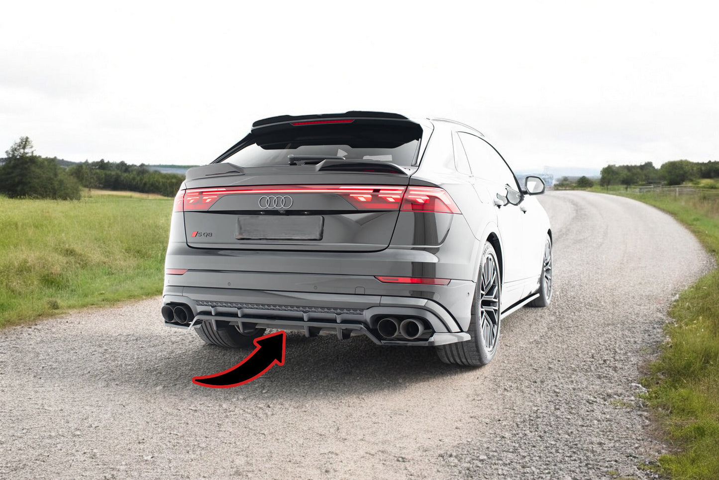 🔥Splitter posteriore(con barre verticali)V.2 Audi SQ8 /Q8 S-Line Mk1 Facelift🔥