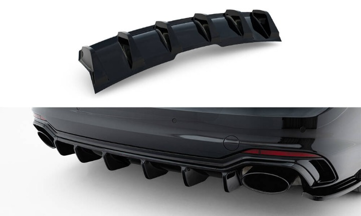 💫Diffusore posteriore nero luci adatto per Audi RS5 Coupé / Sportback F5💫