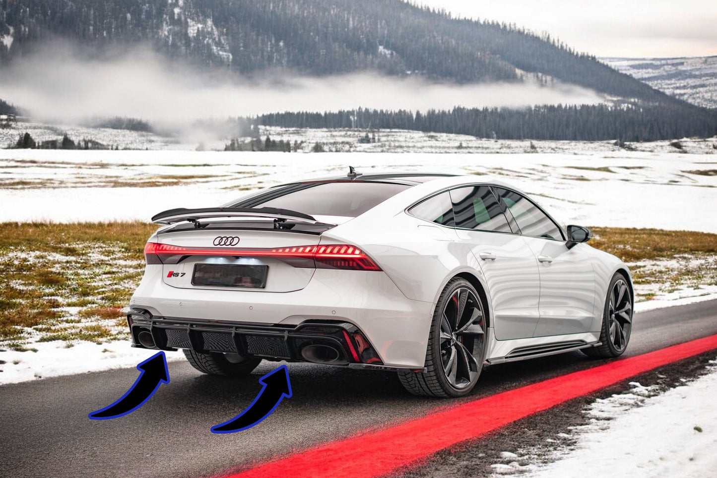 🔥Black rear diffuser lights suitable for Audi RS7 C8🔥