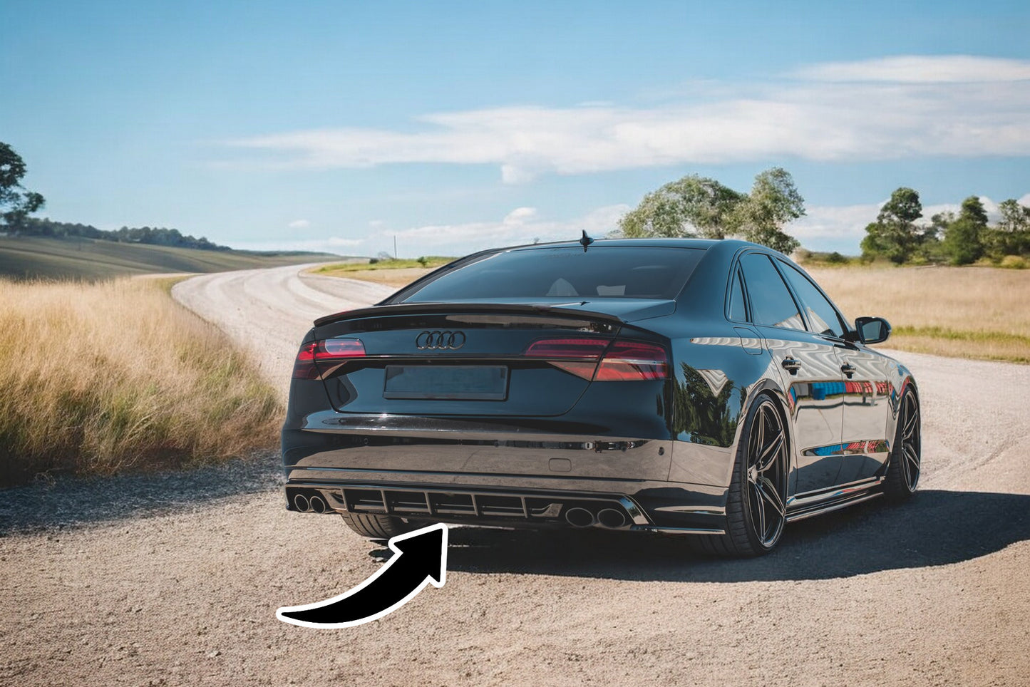 🔥Diffusore posteriore nero luci adatto per Audi S8 D4 Facelift🔥