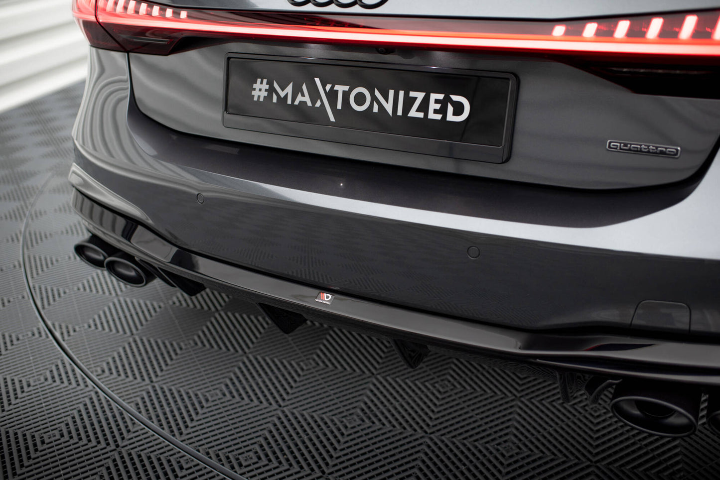 💥Spoiler posteriore + terminali di scarico neri Adatto Per Audi A7 S-Line C8/S7 💥