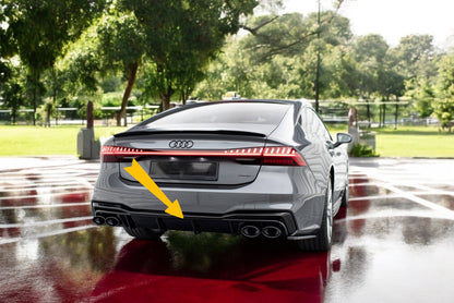 💥Spoiler posteriore + terminali di scarico Adatto Per Audi A7 S-Line C8/S7 💥