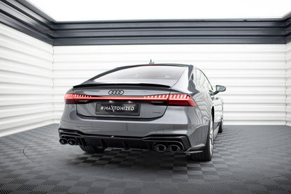 💥Spoiler posteriore + terminali di scarico neri Adatto Per Audi A7 S-Line C8/S7 💥