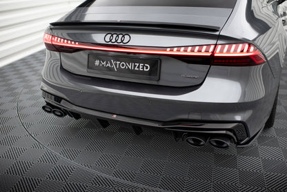 💥Spoiler posteriore + terminali di scarico neri Adatto Per Audi A7 S-Line C8/S7 💥