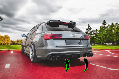 🔥Diffusore posteriore nero luci V.1  adatto per Audi S6 C7 Facelift🔥