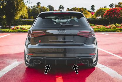 🔥Diffusore posteriore nero luci adatto per  Audi RS3 8V Sportback Facelift 🔥