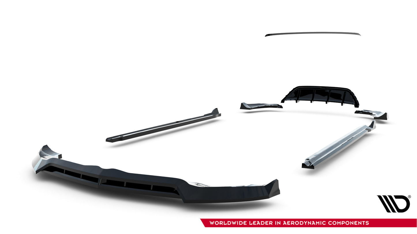 SPLITTER SUITABLE FOR VW GOLF 8 GTI GTD RLINE LOOK GLOSSY BLACK SPORTY DESIGN 
