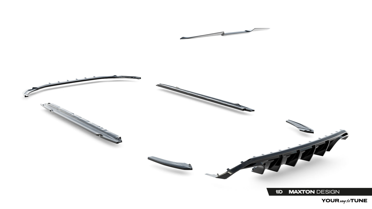 SPLITTER SUITABLE FOR VW GOLF 8 GTI GTD RLINE LOOK GLOSSY BLACK SPORTY DESIGN 