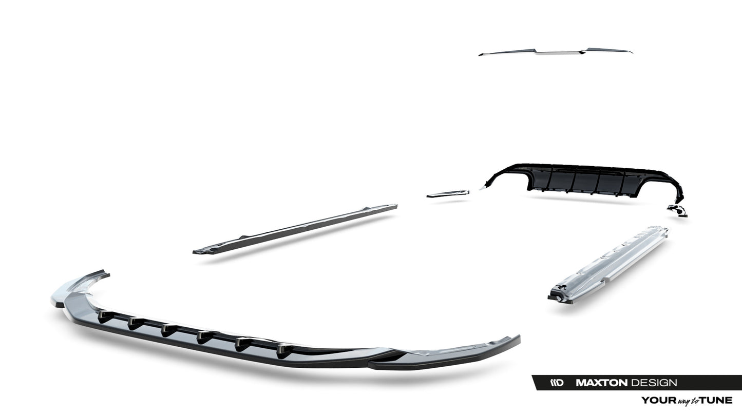 SPLITTER SUITABLE FOR VW GOLF 8 GTI GTD RLINE LOOK GLOSSY BLACK SPORTY DESIGN 