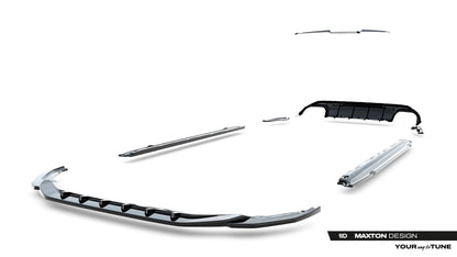 SPLITTER SUITABLE FOR VW GOLF 8 GTI GTD RLINE LOOK GLOSSY BLACK SPORTY DESIGN 