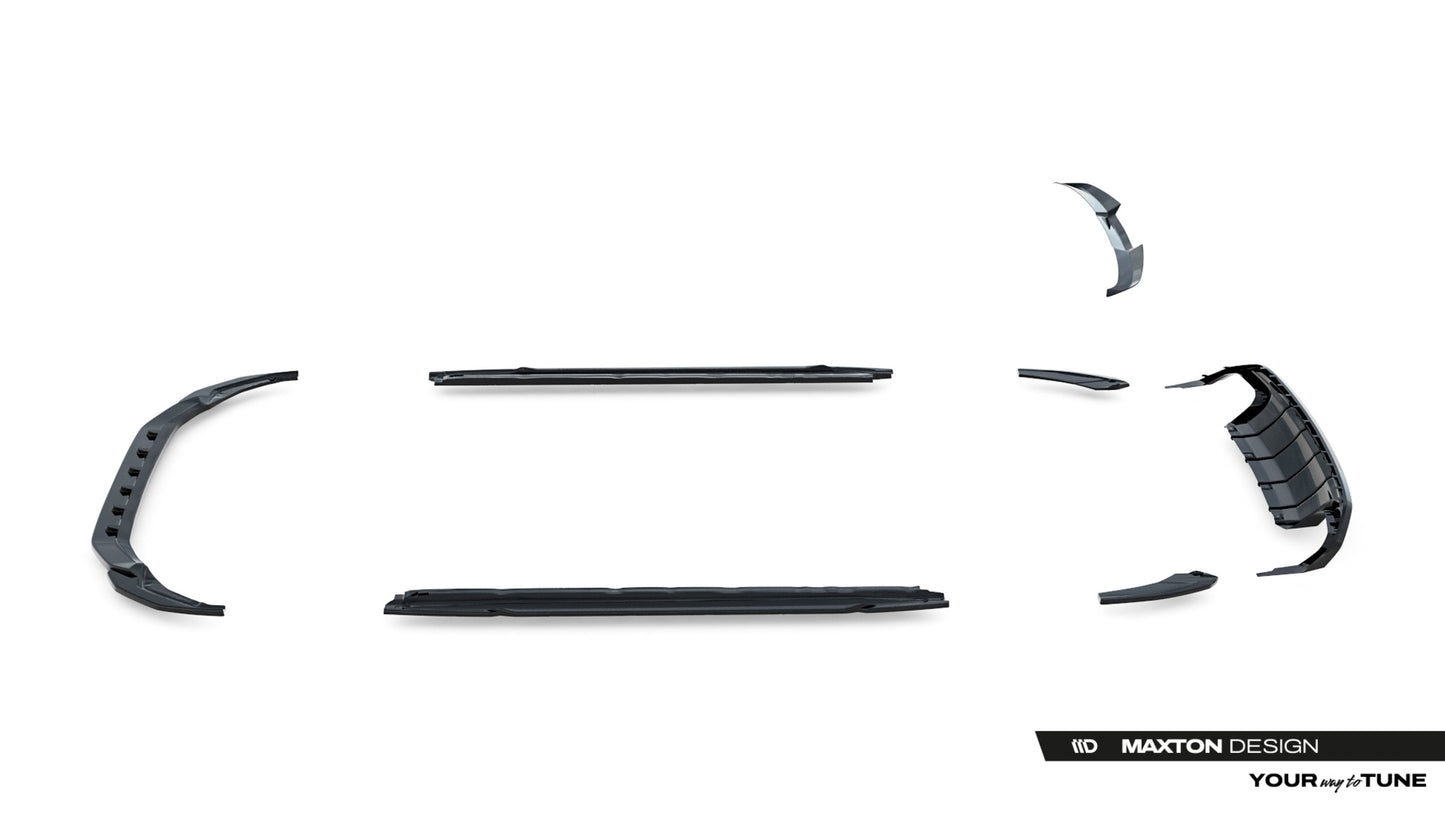 SPLITTER SUITABLE FOR VW GOLF 8 GTI GTD RLINE LOOK GLOSSY BLACK SPORTY DESIGN 