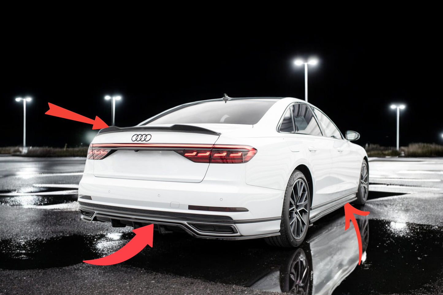 😎Set di splitter adatto per Audi A8 S-Line😎