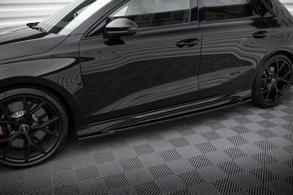 SPLITTER SUITABLE FOR VW GOLF 8 GTI GTD RLINE LOOK GLOSSY BLACK SPORTY DESIGN 