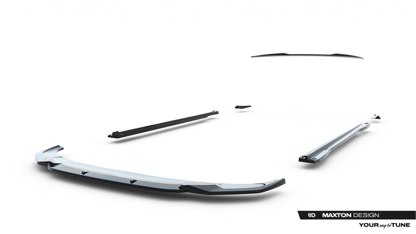 SPLITTER SUITABLE FOR VW GOLF 8 GTI GTD RLINE LOOK GLOSSY BLACK SPORTY DESIGN 