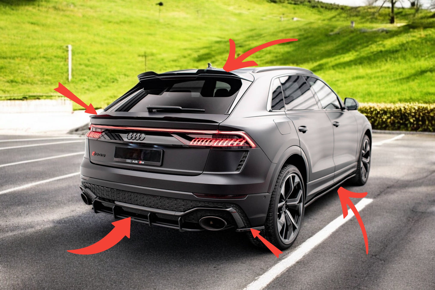😍Set di splitter adatto per Audi RSQ8 Mk1😍