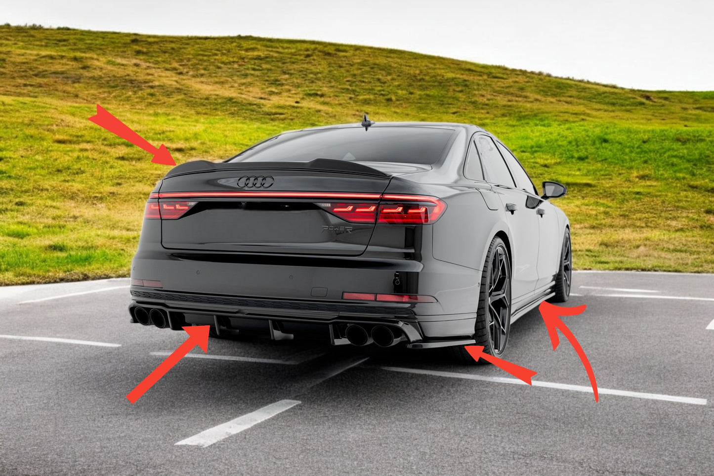 😎Set di splitter adatto per Audi S8 D5😎