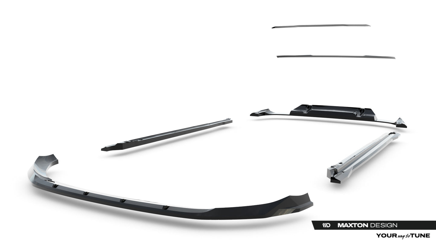 SPLITTER SUITABLE FOR VW GOLF 8 GTI GTD RLINE LOOK GLOSSY BLACK SPORTY DESIGN 