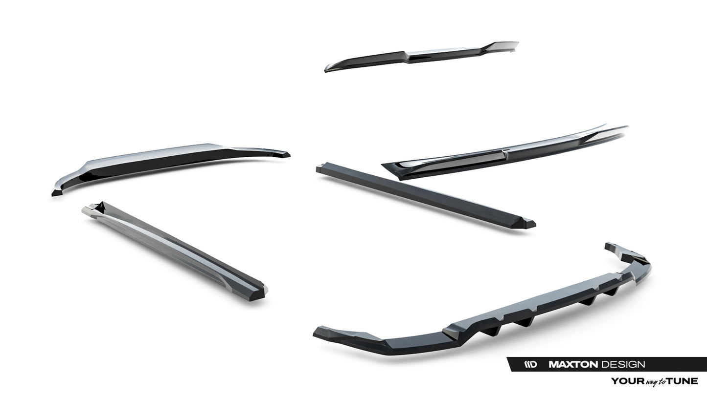SPLITTER SUITABLE FOR VW GOLF 8 GTI GTD RLINE LOOK GLOSSY BLACK SPORTY DESIGN 
